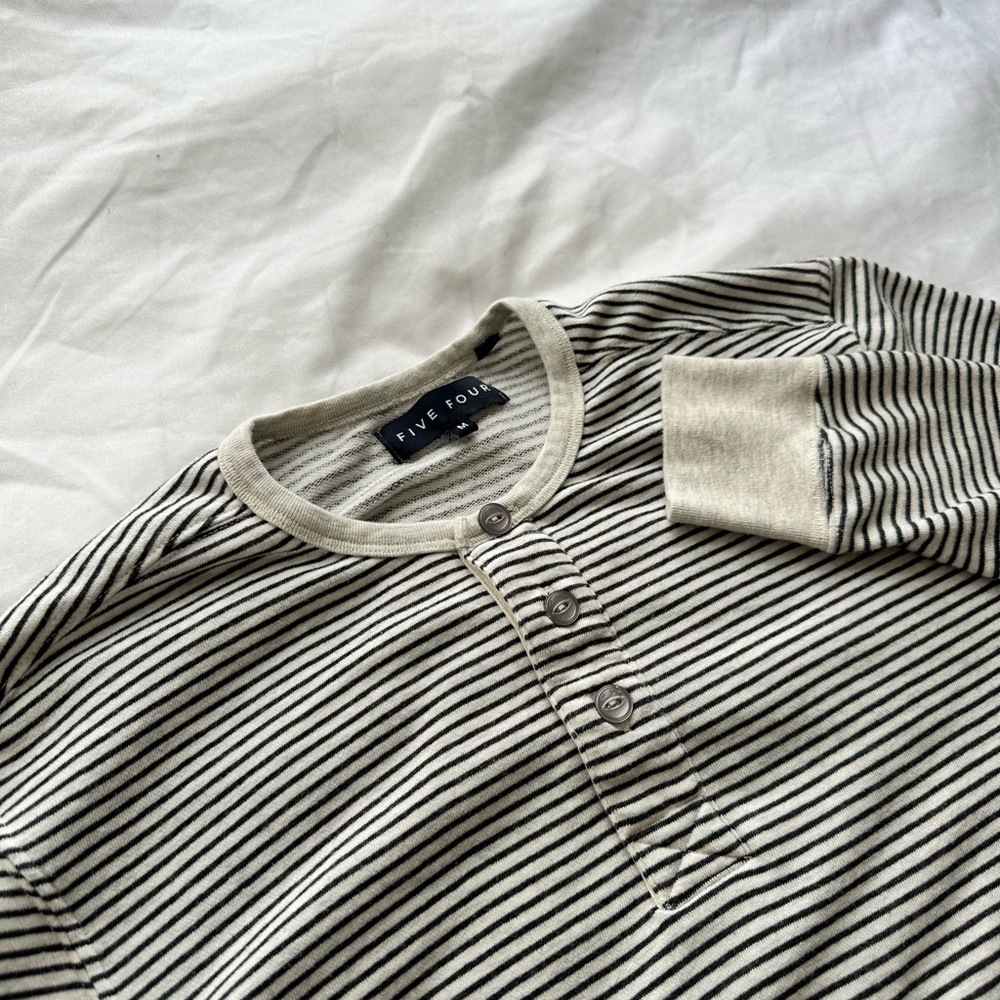 Black and White Striped Long Sleeve Shirt - Five Four